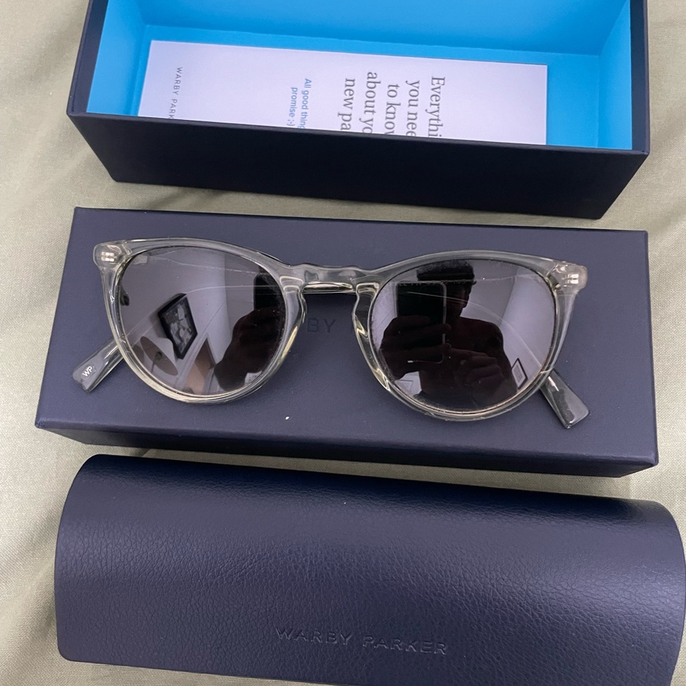 Warby Parker Transparent Gray Sunglasses